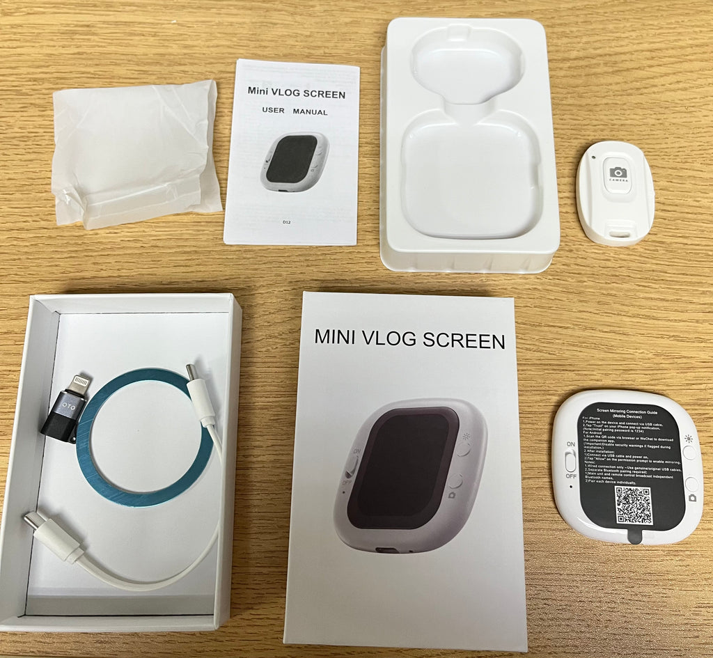 Mini Monitor Magnético con Cable para Selfies, Pantalla de 1080P, Monitor Inalámbrico Portátil para Vlog con Pantalla Trasera para iPhone y Android
